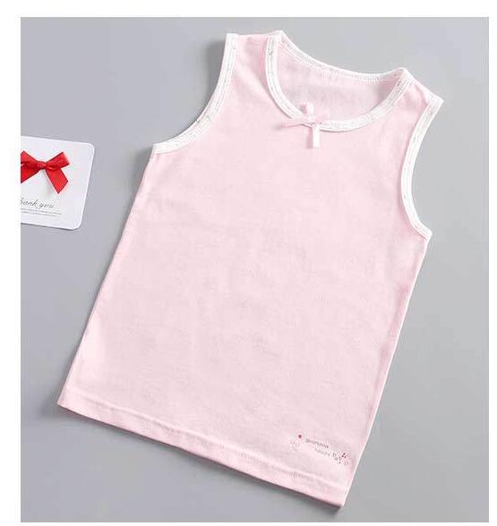 Meisjes Zomer Dragen Tops katoen Baby Meisjes Leuke Strik Printing Vest Kinderen Zomer Kleding Homewear Pyjama Top Kids Ondergoe: Roze / 8