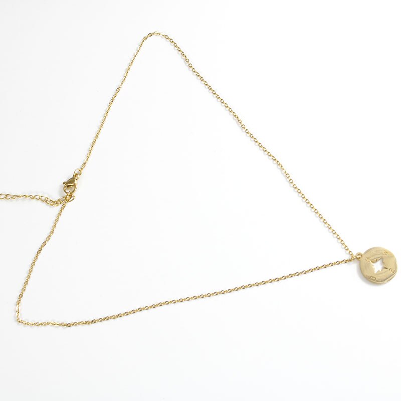 Stainless Steel Necklace For Women Lover's Gold And Silver Color Tiny Round Compass Handmade necklaceVacation necklace jewelry