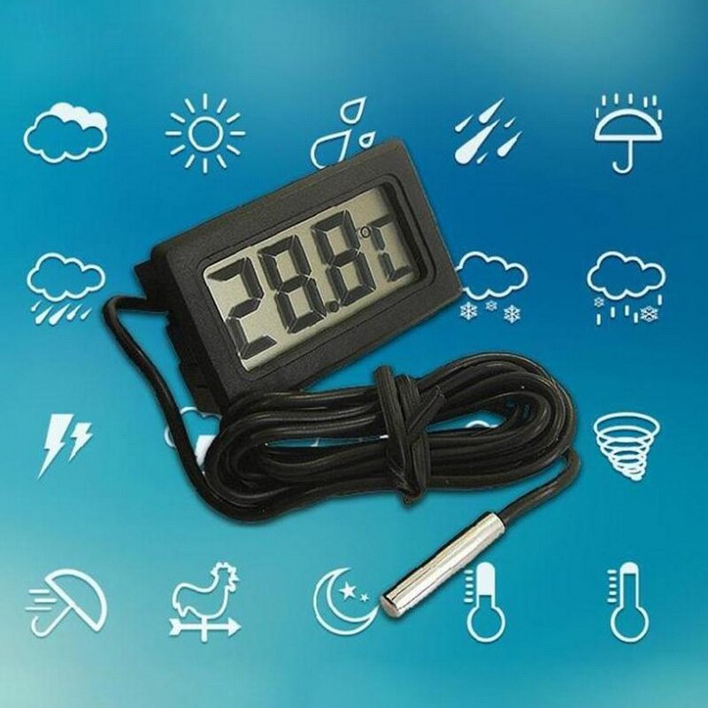 1Stck LCD Digital Thermometer Wasserdicht Aquarium Thermometer 2 Sekunden Digital Sensor nasser Bahnhof
