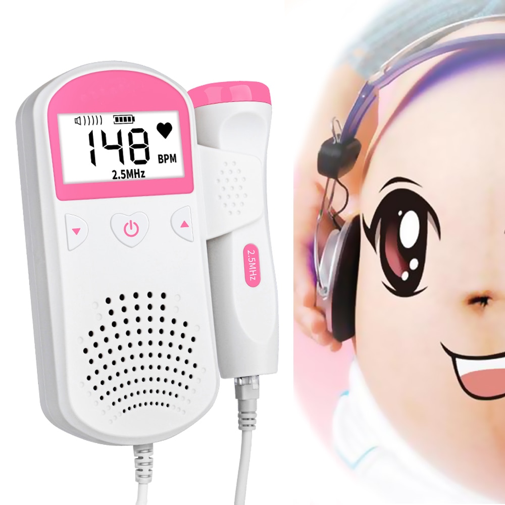 2.5Mhz Foetale Doppler Ultrasound Baby Hartslag Detector Home Zwangere Doppler Baby Hartslagmeter Pocket Doppler Monitor