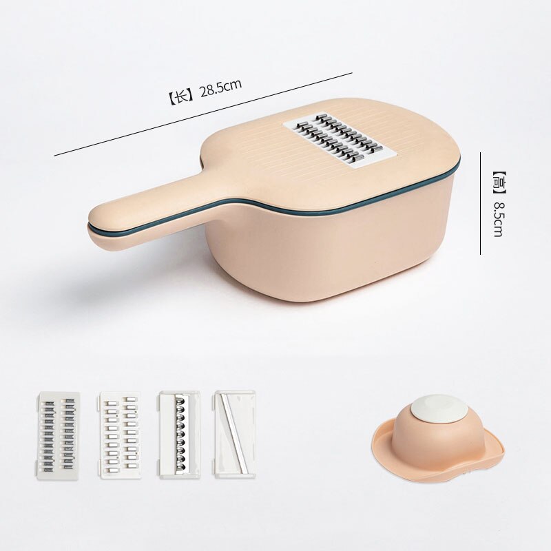 Vegetable Cutter with Steel Blade Mandoline Slicer Carrot Cheese Grater Potato Peeler Vegetable Slicer Kitchen Accessories Green: Pink