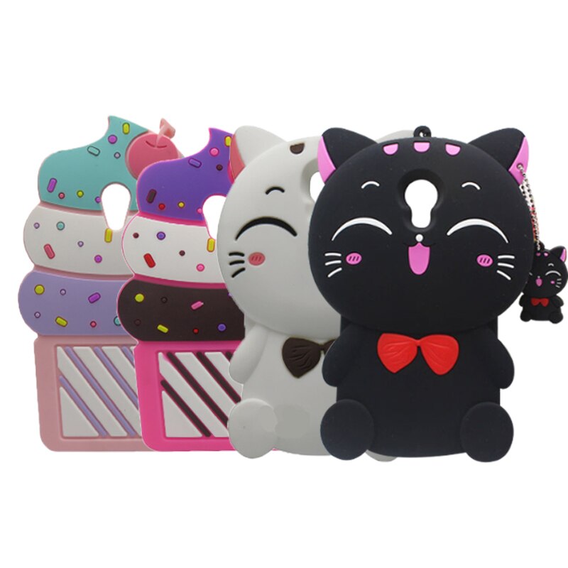Para Meizu M5 M5S 3D del unicornio gato de dibujos animados suave de la piel del teléfono funda protectora para Meizu M5 M5S Meilan 5 5,2"