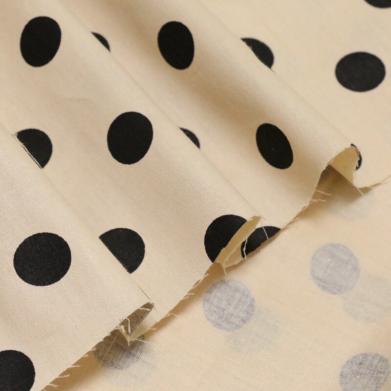 Khaki Polka Dots/Plaid Printed Cotton Twill Fabric By Meters for DIY Sewing Quilting Patchwork Cloth Textile Blanket for Baby