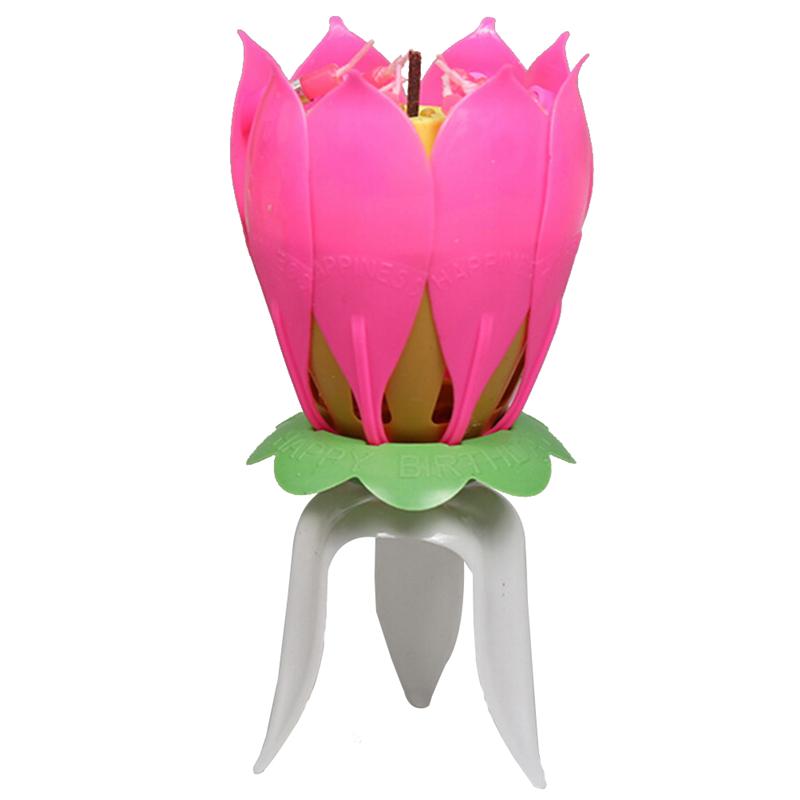 Lotus Verjaardag Kaars Met Muziek Draaiende Kaars Met Gelukkige Verjaardag Lied