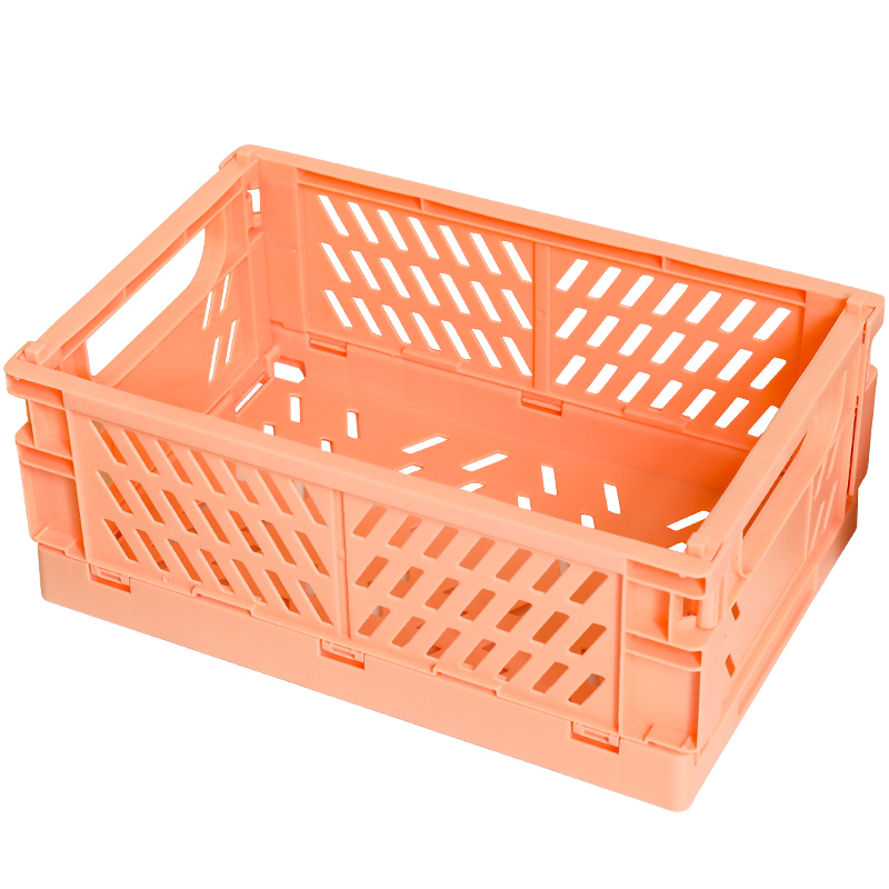 Cesta de almacenamiento plegable de escritorio Ins, caja de almacenamiento apilable de plástico para artículos diversos, juguete, aperitivos, organizador de escritorio Kawaii para estudiantes