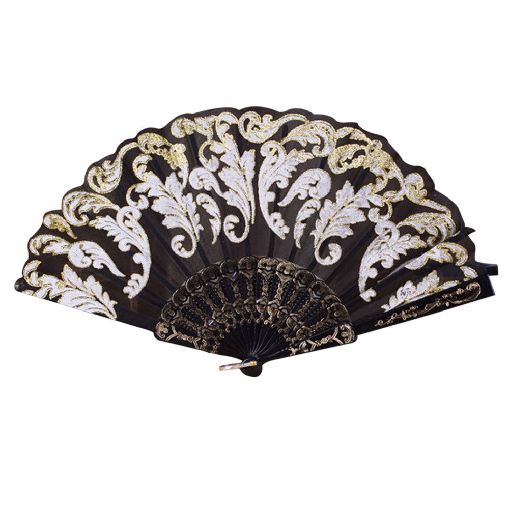 1 Stck Chinesischen/Spanisch Stil Fan Spitze Seide Klapp Hand Blume Fan Für Tanz Hochzeit Party Dekoration Werkzeug: BK