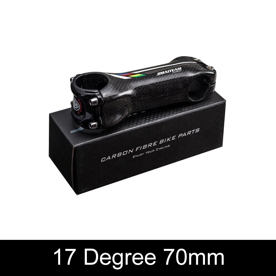 2020 fibra de carbono completo haste da bicicleta 6/17 graus guiador haste montanha estrada bicicleta haste 31.8*70/80/90/100/110/120/130mm mtb haste: 17 degrees 70mm