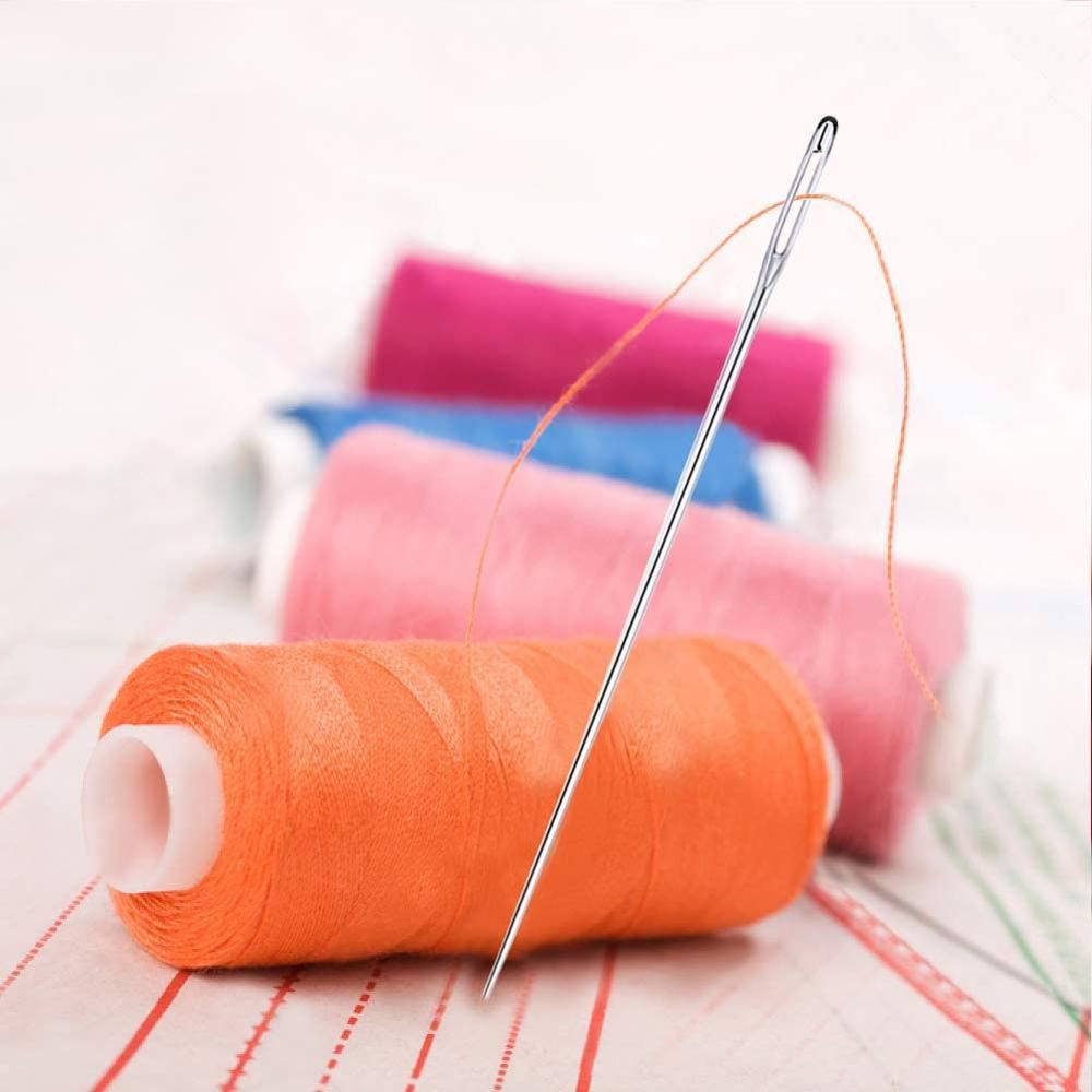 Agujas de coser de ojo grande, accesorio de costura de punto de cruz, hilo de bordado de cuero hecho a mano, 25/30 piezas