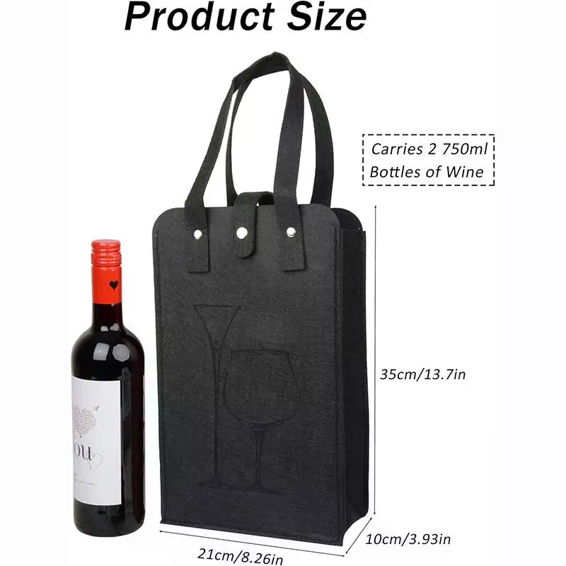 Weinflaschentasche aus Filz, doppelte Flaschen, hervorragende tragende tragbare Getränkeverpackung, Handtasche, Geschenkpapier, Aufbewahrungstasche, Wein-Einkaufstasche
