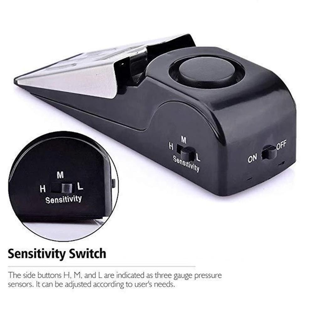 120 DB Portable Mini Door Stopper Alarm Wedge Shaped Stopper Alert Home Dormitory Security Alarm System