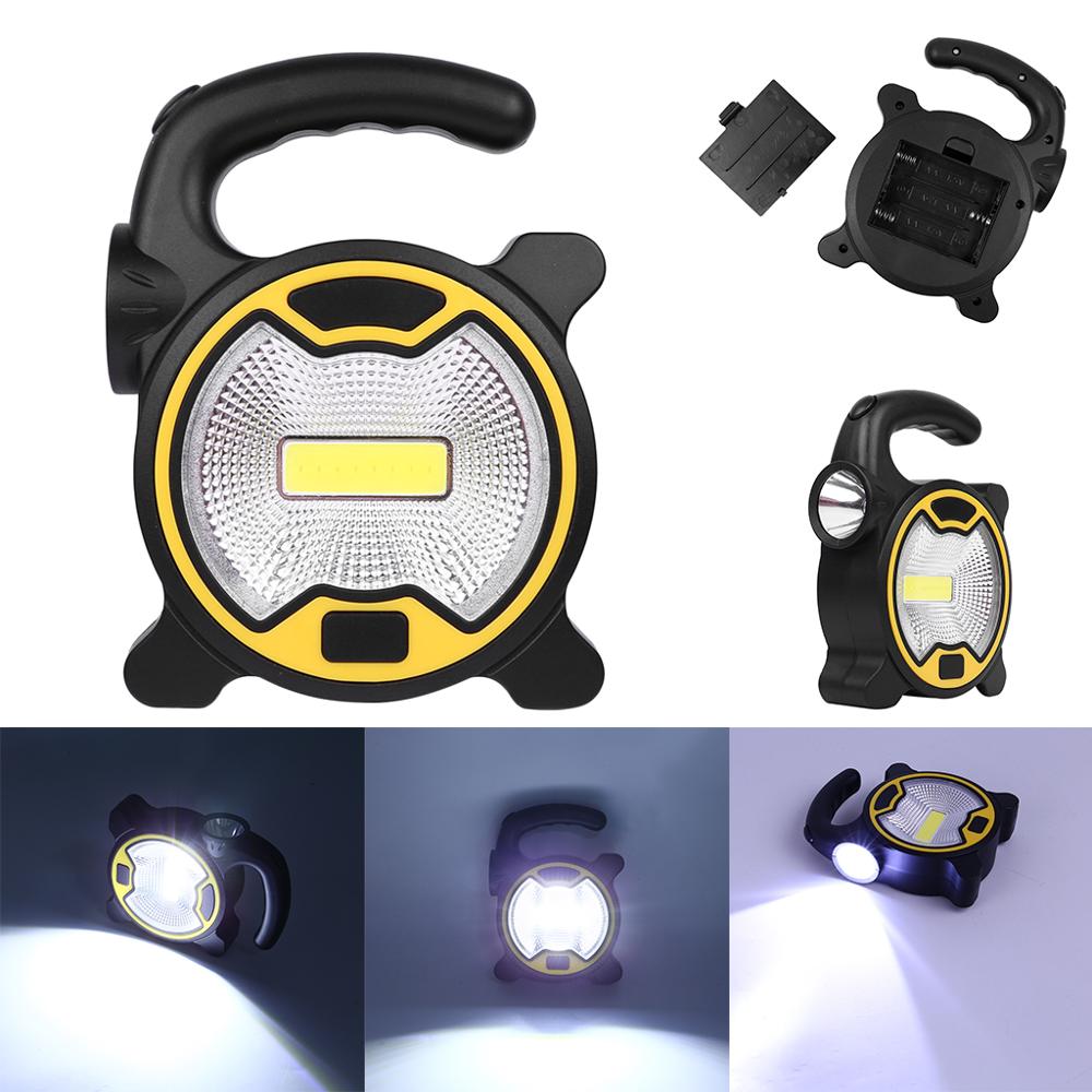 Mingray aa batteri bærbar spotlight 1w led og 3w cob arbejdslampe mini kraftigt håndtag lanterne camping fiskeri billig pris
