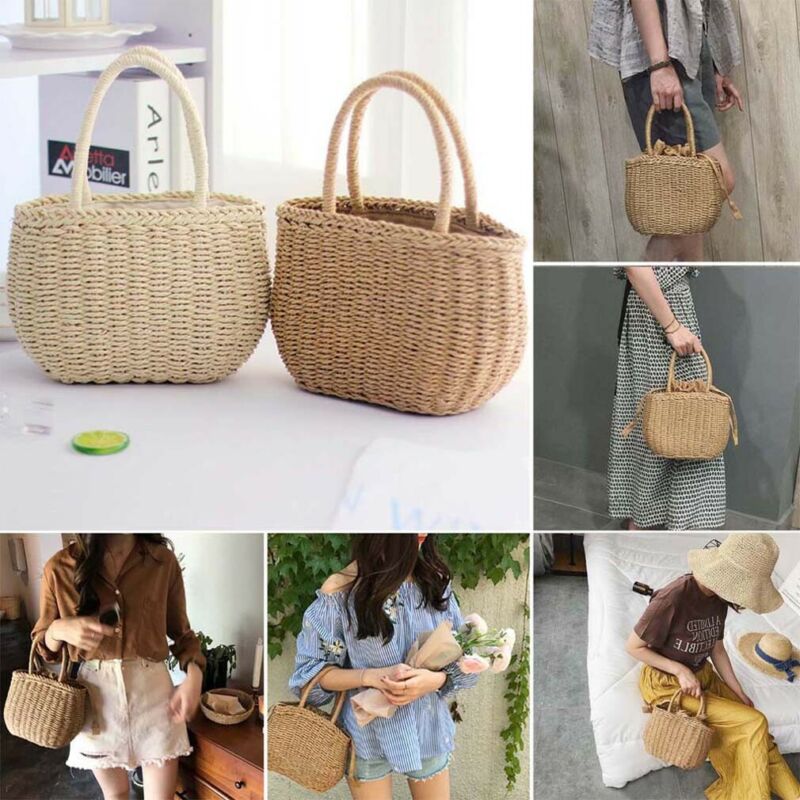 Bolsos de paja para mujer, bolso de mimbre de verano , bolso de playa tejido hecho a mano, bolso bohemio, bolso Bali, bolsos mimbre