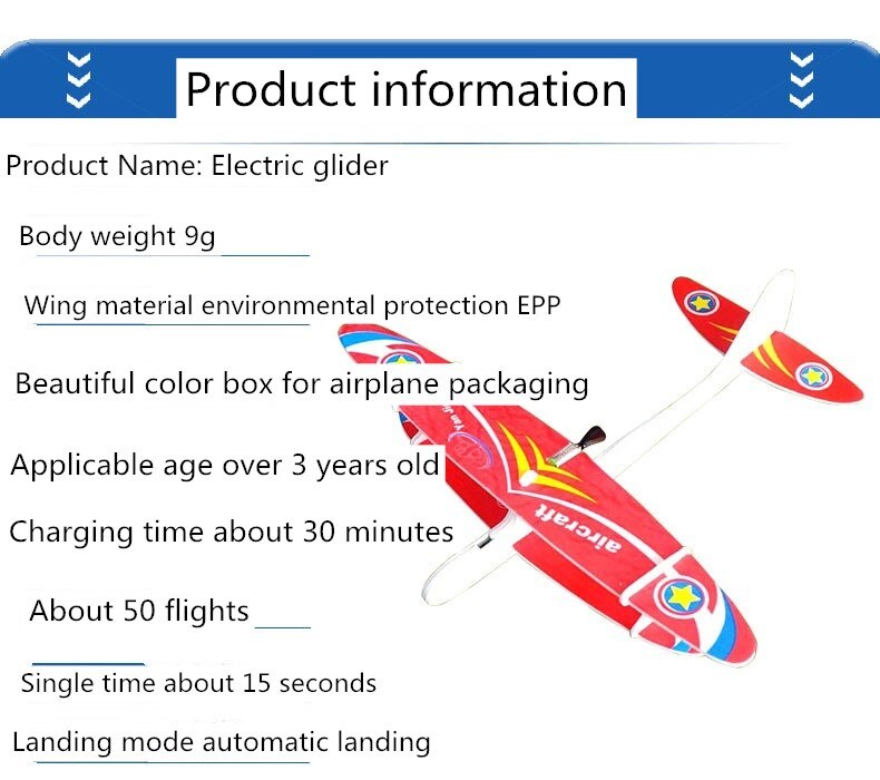 USB charging foam electric aircraft and biplane charging rotary model aircraft Hand thrown electric glider Stunt show