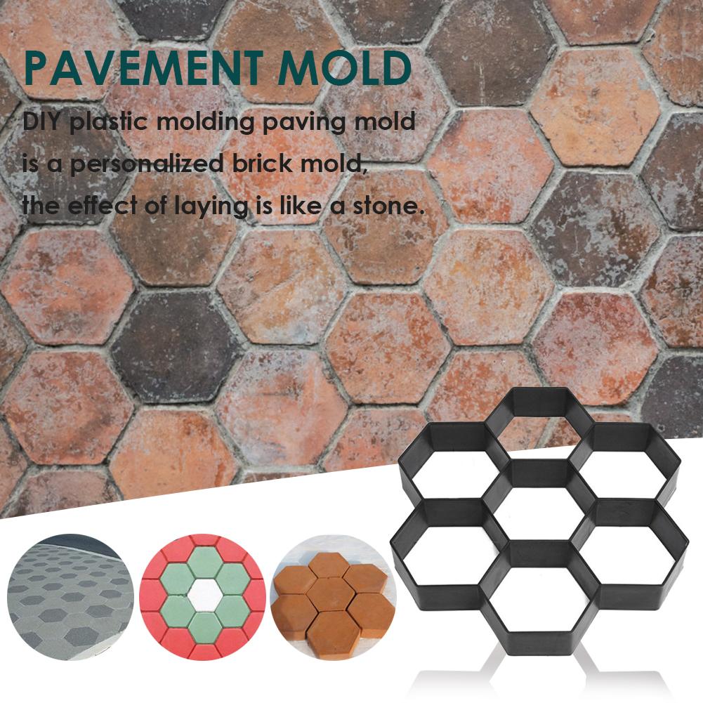 Garden Walk Pavement Mold Reusable DIY Manually Paving Cement Brick Stone Road Concrete Molds Manually Paving Garden Decoration