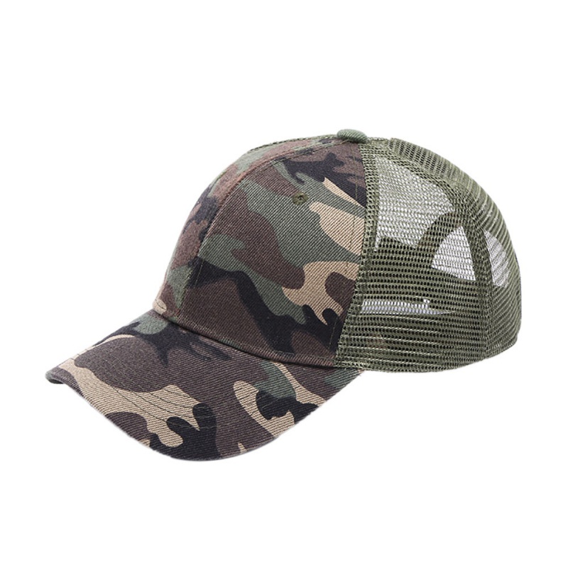 Gorra de Sol de algodón para mujer, gorra de béisbol con cola de caballo, gorra de malla ajustable, sombrero de Hip-hop para verano: green