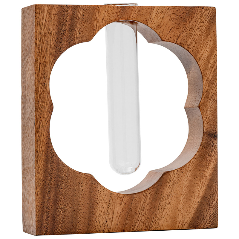 Drewno orzechowe hydroponiczny pojemnik na kwiaty dekoracja stołu mini szklany wazon na kwiaty robić aranżacji roślin szklany pojemnik na kwiaty robić domu