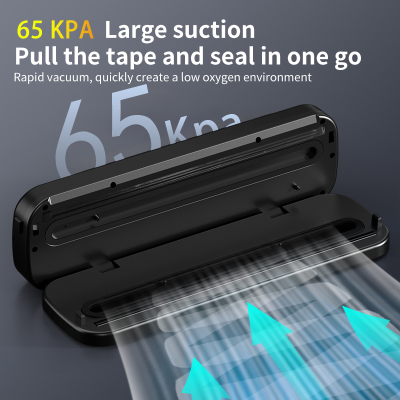 Vakuumforsegler til mad, tør, våd, vakuumpakker til mad med uv-køkkenopbevaring af mad, indbygget skærer