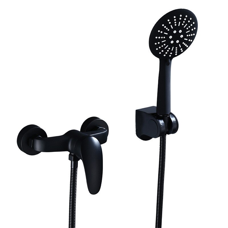 Shower Set Wall Mounted Shower Head Faucet Bath Mixer Tap Cold Water Black Color Bathroom accessories