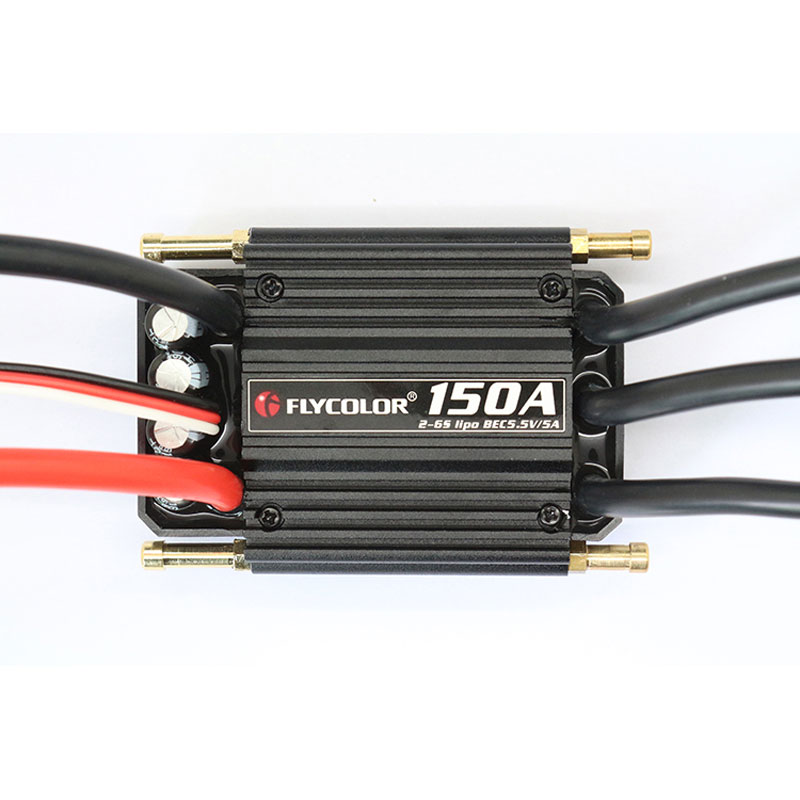 Controlador de velocidade esc flycolor 150a 120a 90a 70a 50a suporte esc sem escova 2-6s lipo bec 5.5v/5a para barco rc f21267/71f: Cinza claro