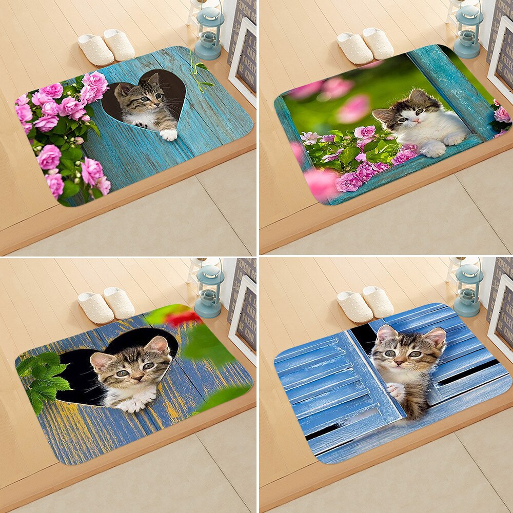 Cartoon Kat Deurmat Anti-Slip Absorberen Water Badmat Badkamer Thuis Keuken Bedroon Floor Mat Entree 40*60cm DD-0100