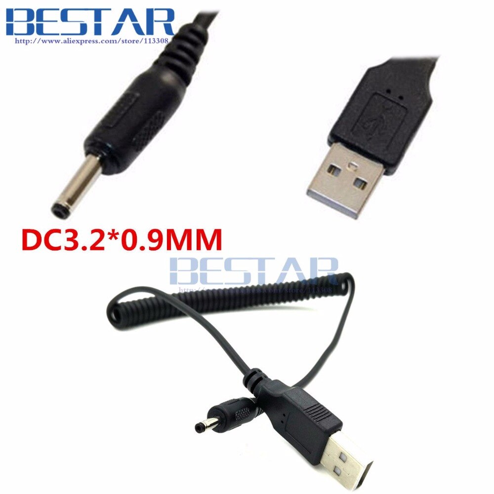 USB 2.0 A Male to DC JACK 2.0x0.6mm 2.5x0.7mm 3.0x1.1mm 3.2x0.9mm 3.5x1.1mm 3.5 x 1.35mm 5V 2A Power Spring Cable 1m