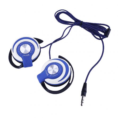 Universal 3.5mm Plug Wired HIFI Stereo Metal Wired Headphone Heavy Bass Headset FM and Over-ear Adjustable With Mic for phone: Blue