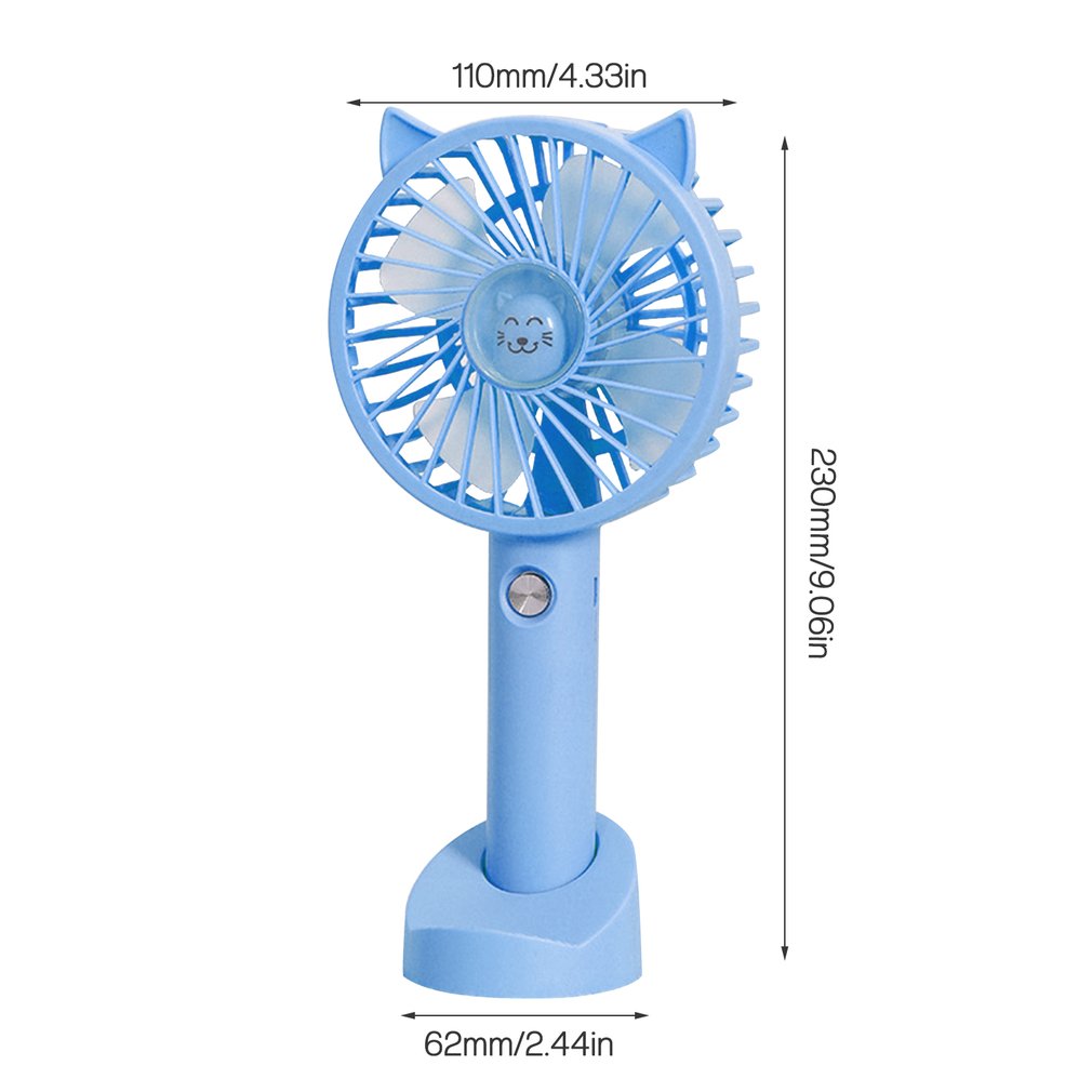 Mini Cat Handheld Fan Portable Usb Rechargeable Fans Cooling Desktop Ventilation Fan With Base 3 Modes For Travel Outdoor: Orange