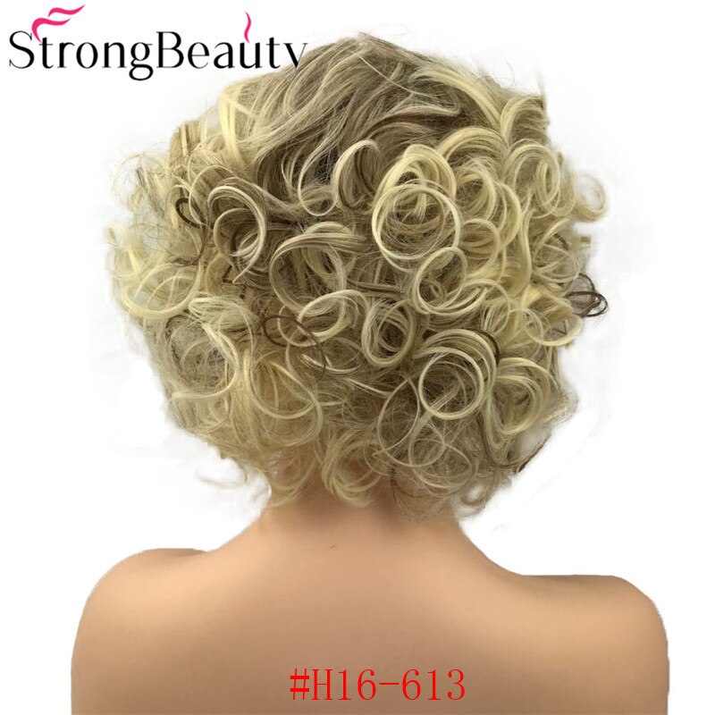 StrongBeauty Short Curly Synthetic Wigs Heat Resistant Hair Women Wig: H16-613