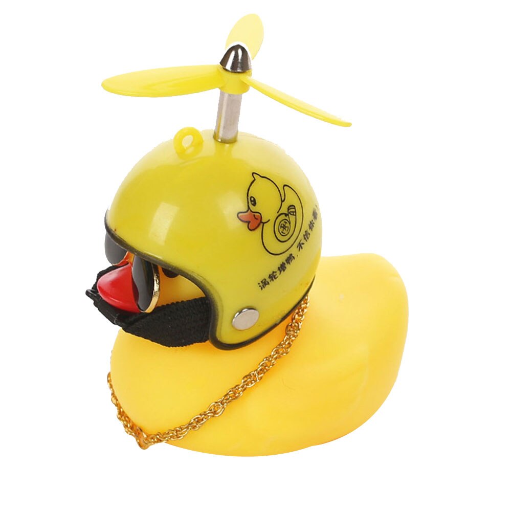 Kleine Gelbe Ente Auto Dekoration Windjacke Entlein mit Helm Auto Zubehör S66