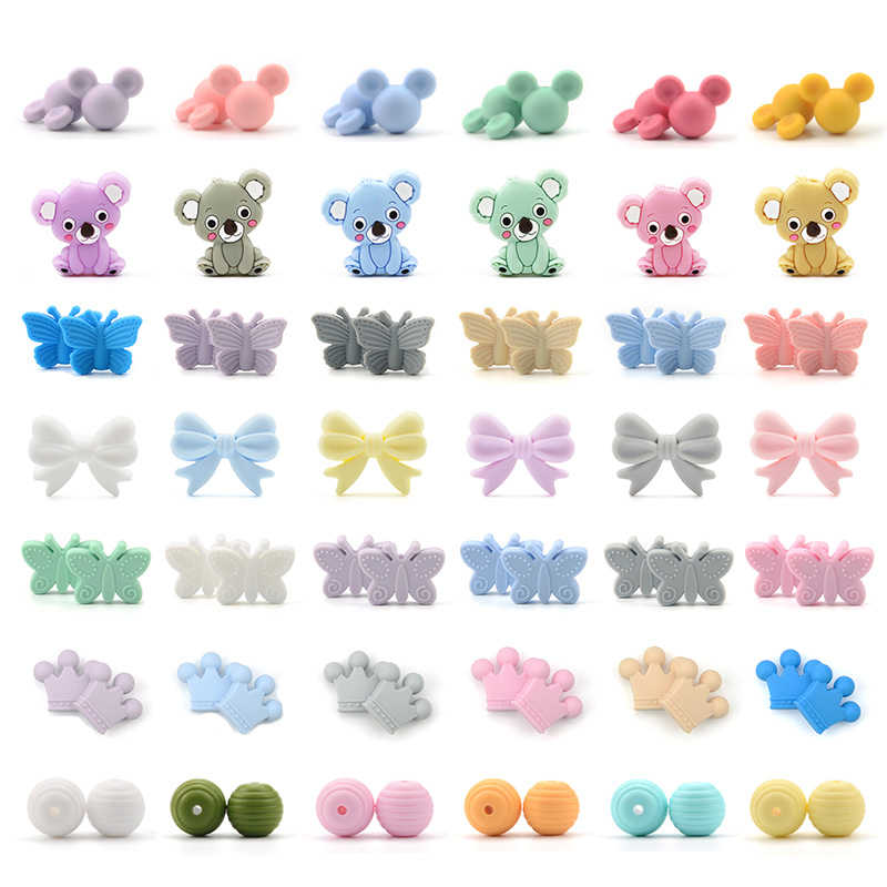 LOFCA 10 stks Leuke Cartoon Blad Siliconen Kralen Food Grade Siliconen Gebruikt in sieraden maken Ketting Sieraden Armbanden accessoires