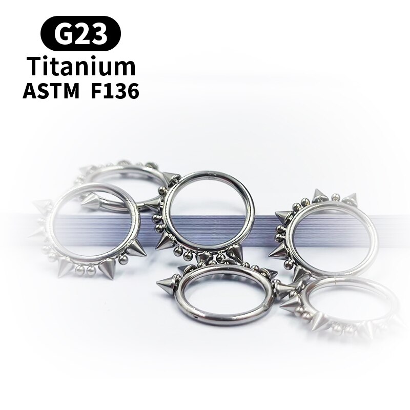 Titan-nasenring  g23 kegelspitzen, hufeisenförmig, kreisförmig, für septum, brustwarzen, nasenseptum, augenbrauen, ohr, körperschmuck