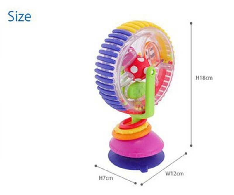 SCCJGL 1Pc Baby Toy Three-color model Rotating Windmill Noria Stroller Dining Chair with suction cups Educational Toys For Baby