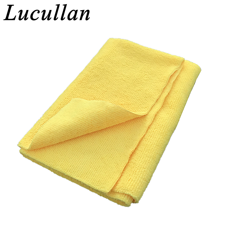 Lucullan Improved Straight Edgeless Cloth No Scratch For Coating, Waxing, Detailing 40X40CM 300GSM Microfiber Towels: 1 PC Yellow