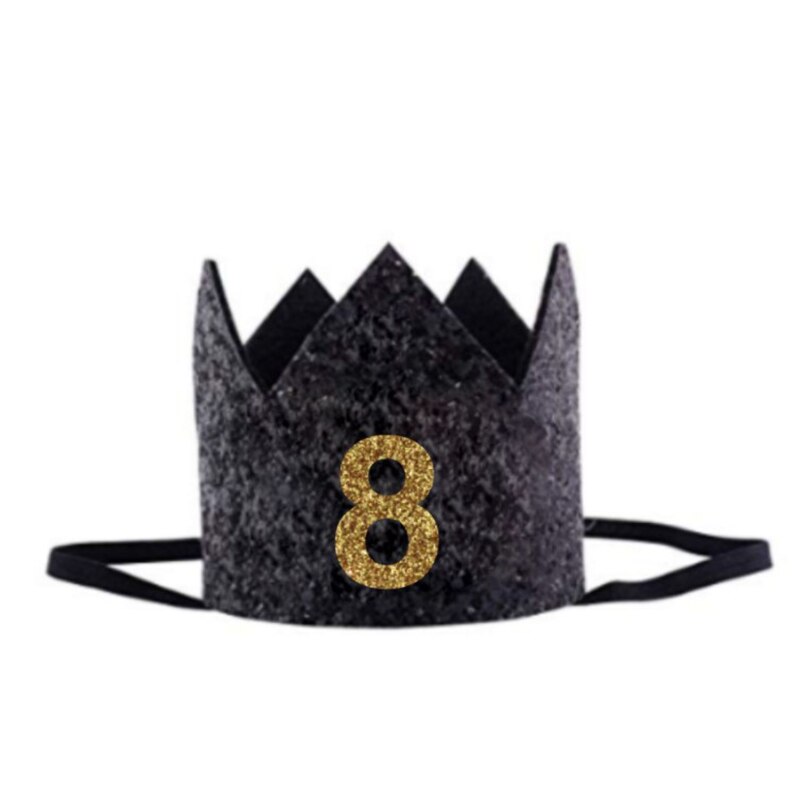 1 Pc freundlicher Neue Jahr Geburtstag Hütte Baby Geburtstag Kappe Mädchen Jungen Prinzessin Krone Erwachsene Stirnband Hairwear: 8