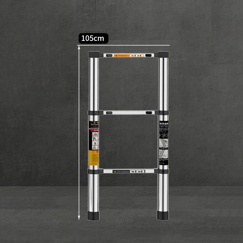 Portable Stainless Steel Telescoping Ladder, Multi-Function Extendable Adjustable Step Ladder Ideal for Home and Garden Use: WHITE