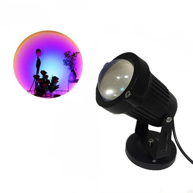 Kleurrijke Zonsondergang Projectie Lamp Usb Led Night Regenboog Sfeer Licht Voor Thuis Koffie Achtergrond Muur Decoratie: Style 1-Rainbow