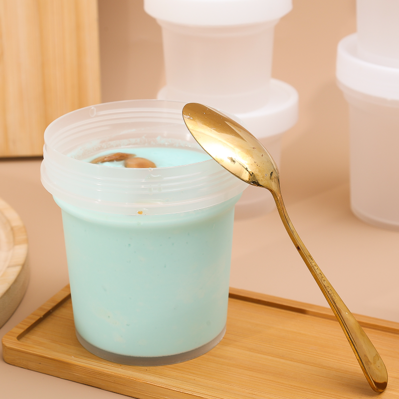 Food Storage Containers with Lid Pudding Ice Cream Yogurt Cup Dessert Preservation Sealed Packaging Box Home Kitchen Organizer