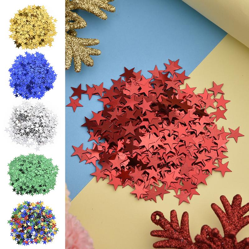 1000 stks/zak 10mm Vijfpuntige Ster Confetti Goud Zilver Groen Rood Blauwe Ster Papier Schroot Wedding Party Decoratie confetti