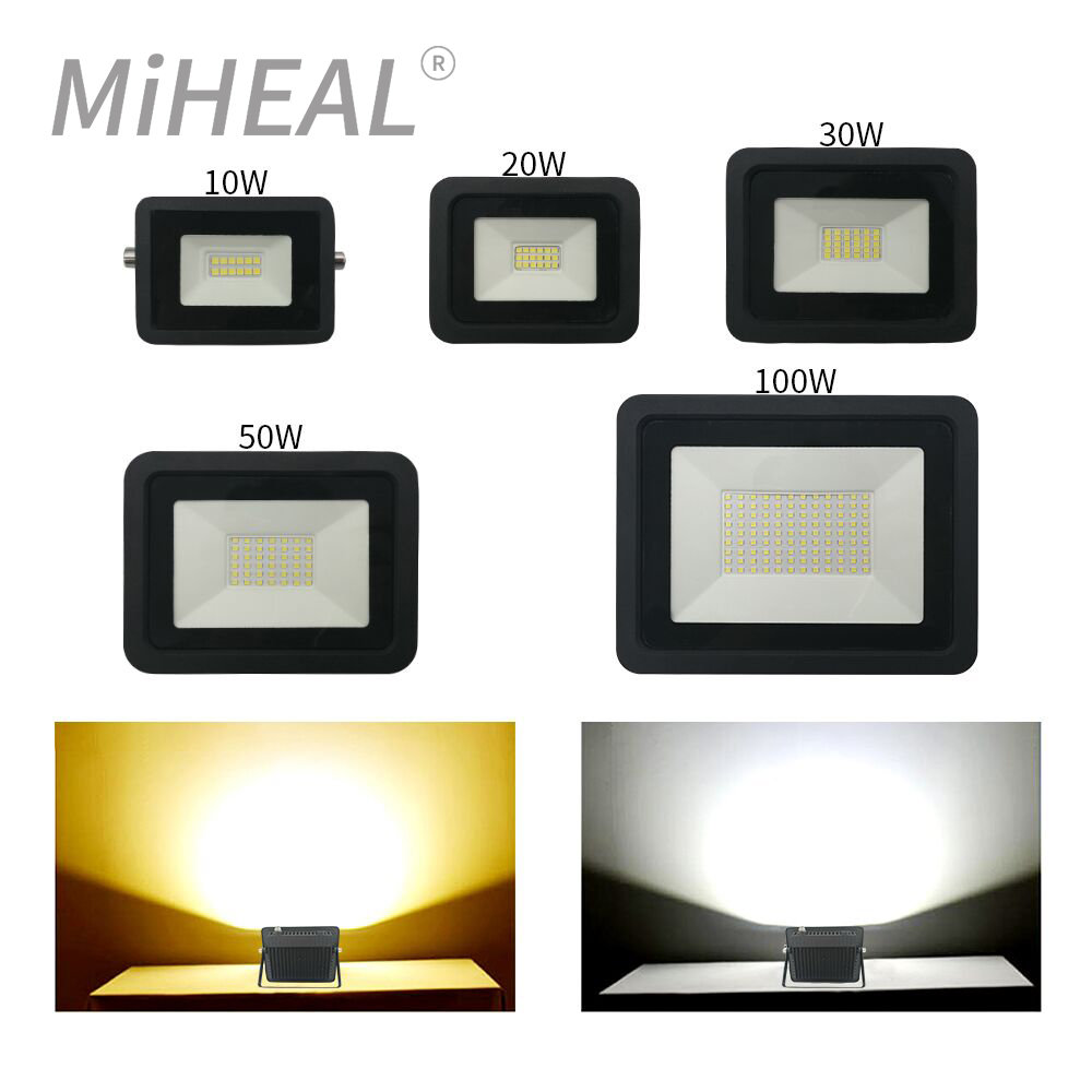 110V/220V LED Industrial Light 10W 20W 30W 50W 100W Factory Workshop Work Light Floodlight Waterproof IP68 Spotlight Garden Lamp
