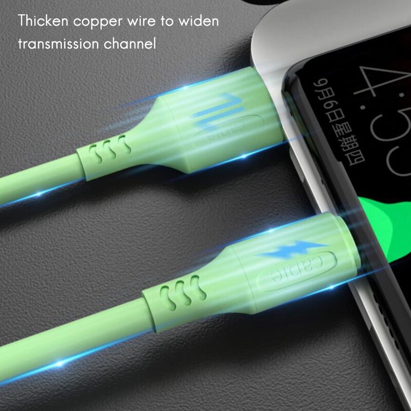 Color Liquid Silicone Data Cable 1.8M Suitable For Microphone USB Cable Fast Charging USB Phone Adapter Data Cable
