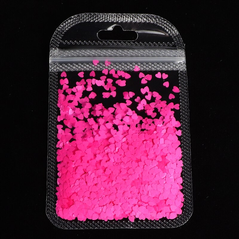 Fluorescenza di Figura Della Farfalla a Forma di Cuore Unghie Artistiche di Scintillio Fiocchi di 3D neon Paillettes Polacco del manicure della Decorazione Del Chiodo: YGAX6