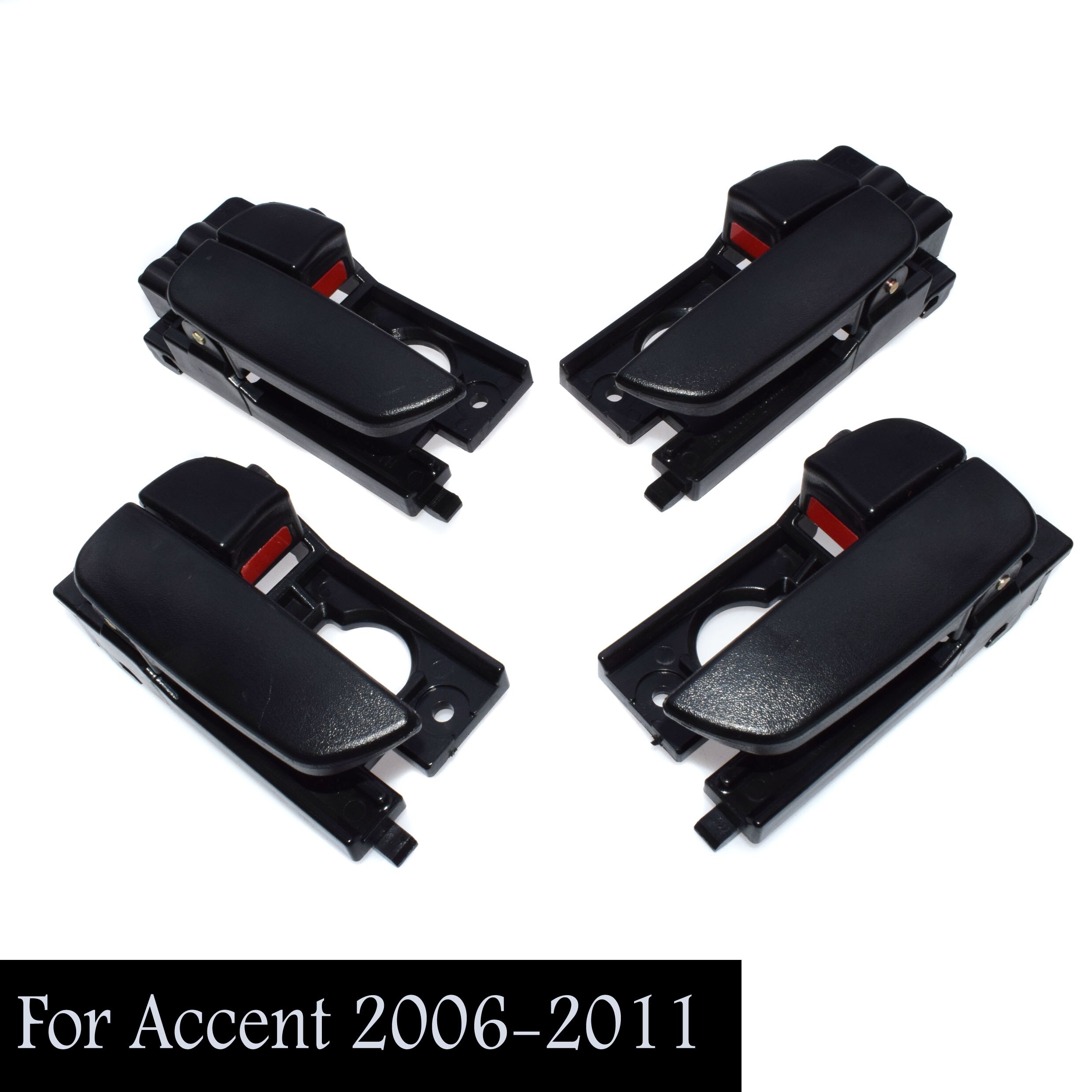 Manija de puerta interior y externa, Kit de manija de puerta interior trasero izquierdo delantero derecho para Hyundai Accent 1.6L 2006 2007: Inside FL FR RL RR