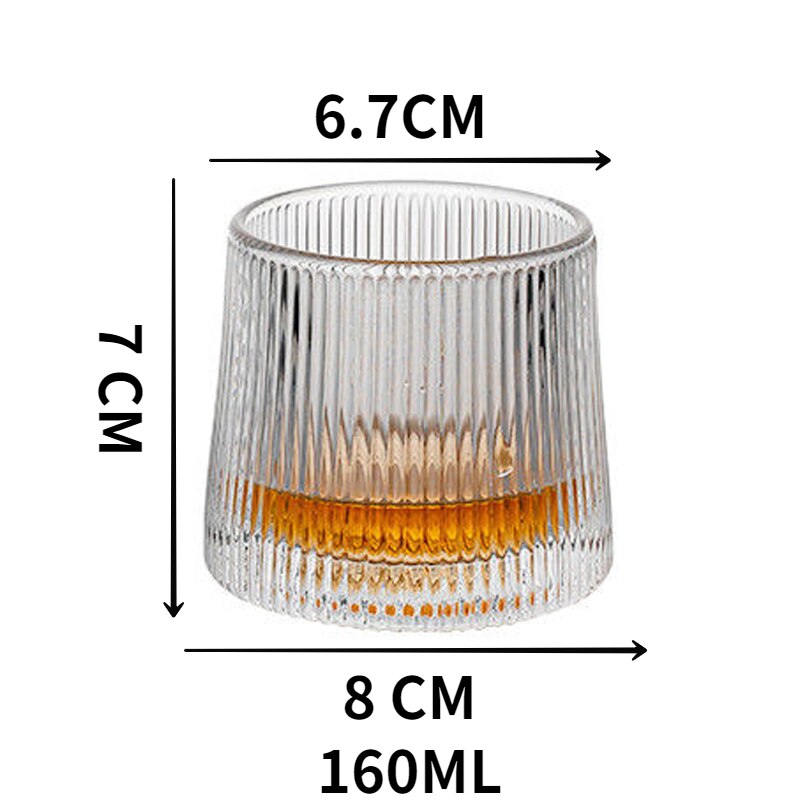 Vaso giratorio para hombre, vaso de vidrio para whisky, vaso para cóctel, giroscopio, copa de vino, para Bar: C