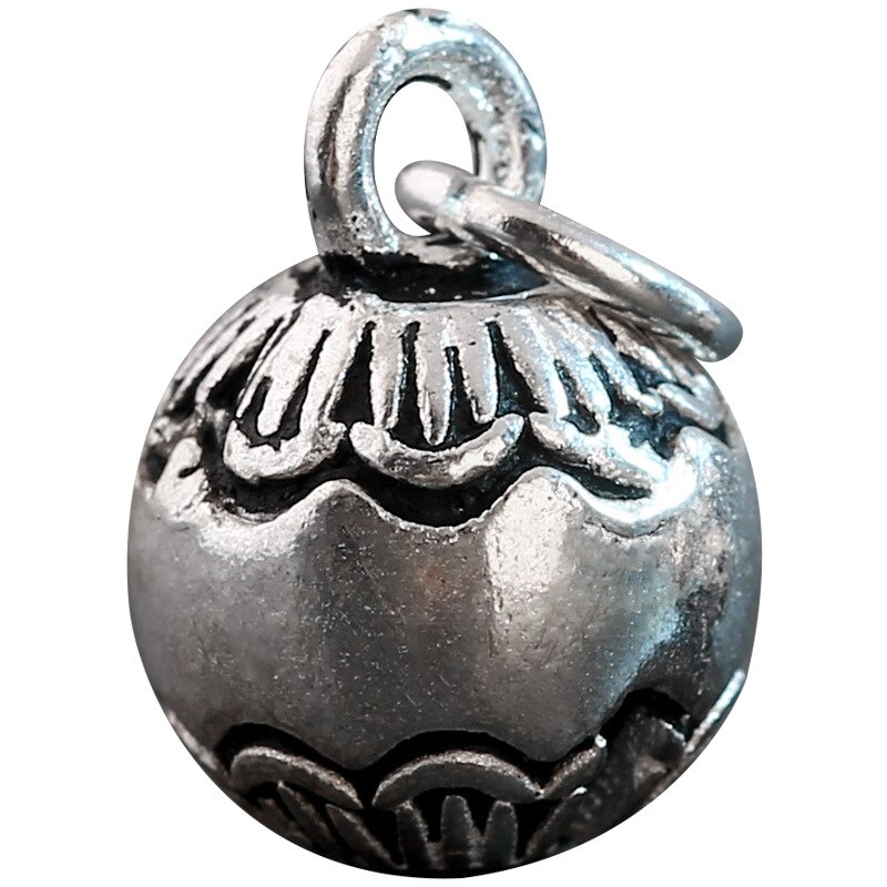 Campane di Jingle europee artigianali Vintage Charm in argento Sterling 925 con anello gioielli fai-da-te che fanno pendenti per regalo braccialetto collana