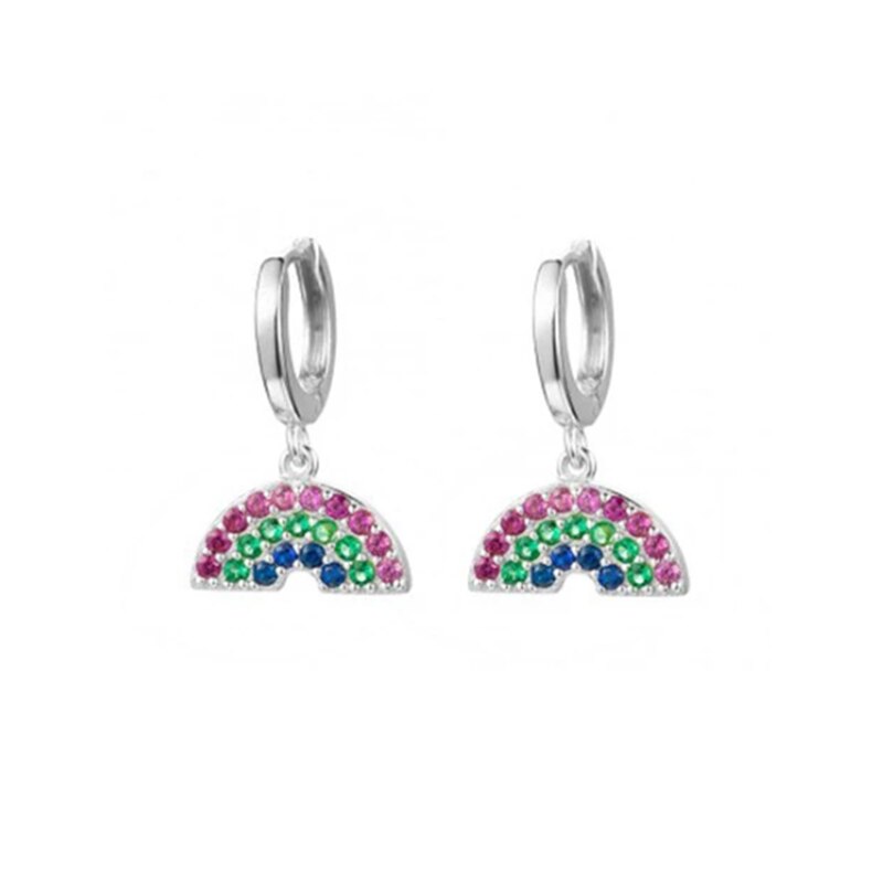 Roxi 925 Sterling Zilver Dames Oorbellen Kleurrijke Zirkoon Huggie Ear Piercing Hanger Hoop Oorbellen Sieraden Pendientes Plata 925: 58