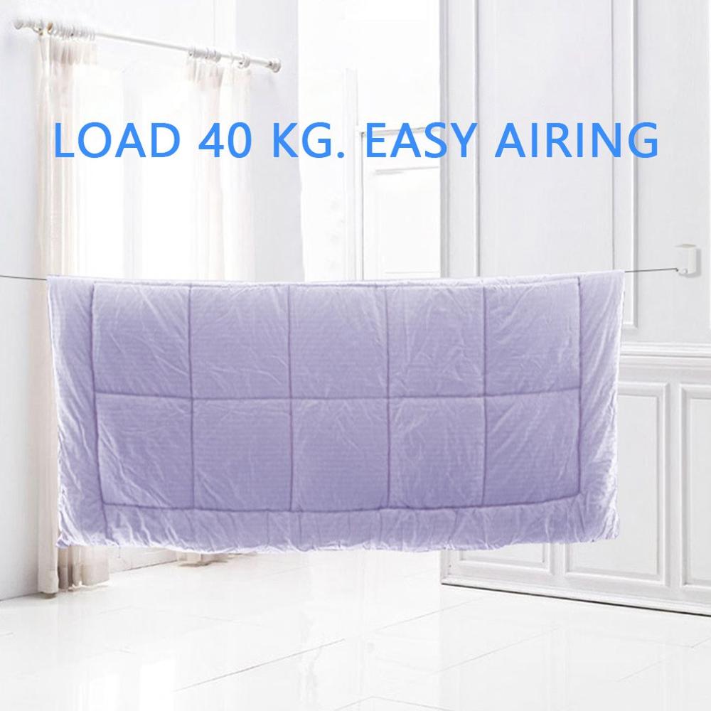 Free Punching Retractable Clothesline Invisible Hotel Balcony Indoor Shrinkable Stainless Steel Wire Drying Rack