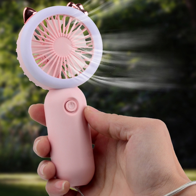 3-speed Usb Charging Mini Pocket Fan with Lanyard and Light Handheld Fan Small Personal Fan for Graduation Party