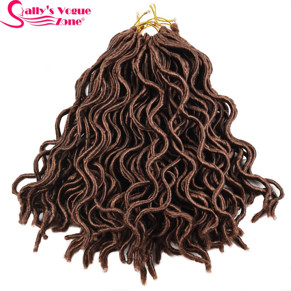 6 Packs 24 Strands/Pack Faux Locs Curly Crochet Braids Synthetic Hair Extension 10inches 18inch 8 Colors Locks Bug Black