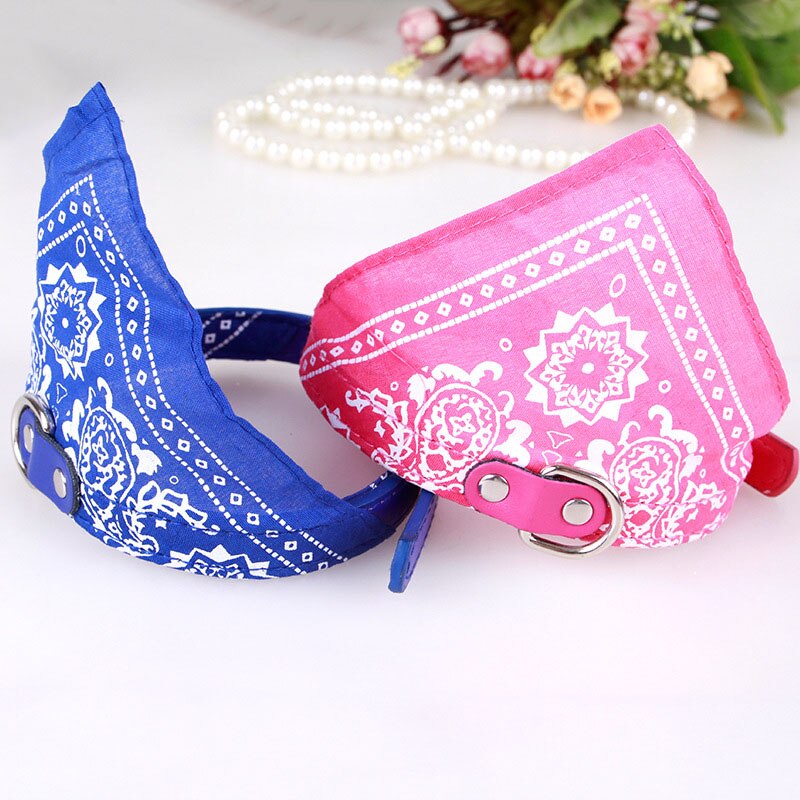 Huisdier Bandana Kraag Voor Honden Katten Verstelbare Pu Lederen Driehoekige Slabbetjes Sjaal Kraag Met Paisley Patroon Voor Puppy Accessoires