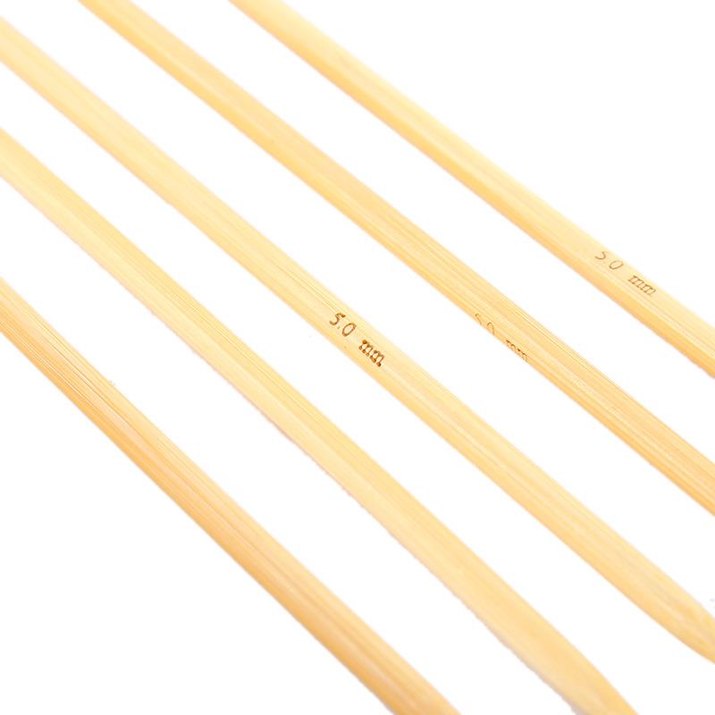 Agujas de tejer rectas de doble punta, gancho de ganchillo de bambú, suéter DIY, calcetines, herramientas de tejer, tamaño 2-5mm, 20cm, 5 unids/set